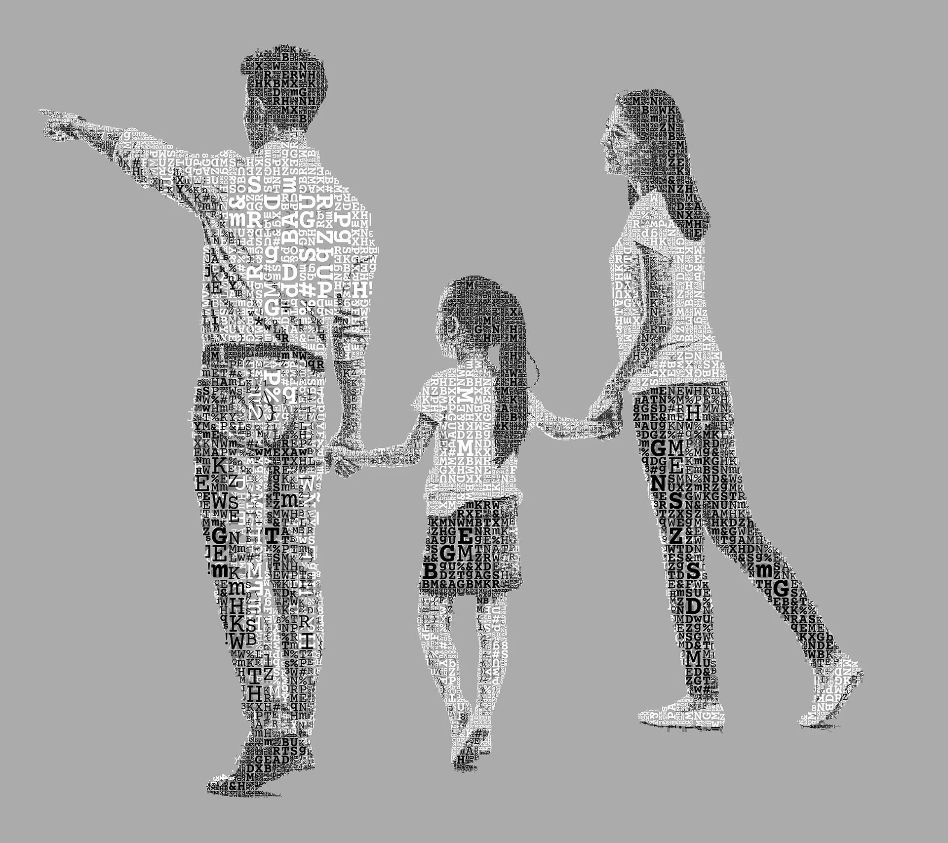 Family typographic mosaic
