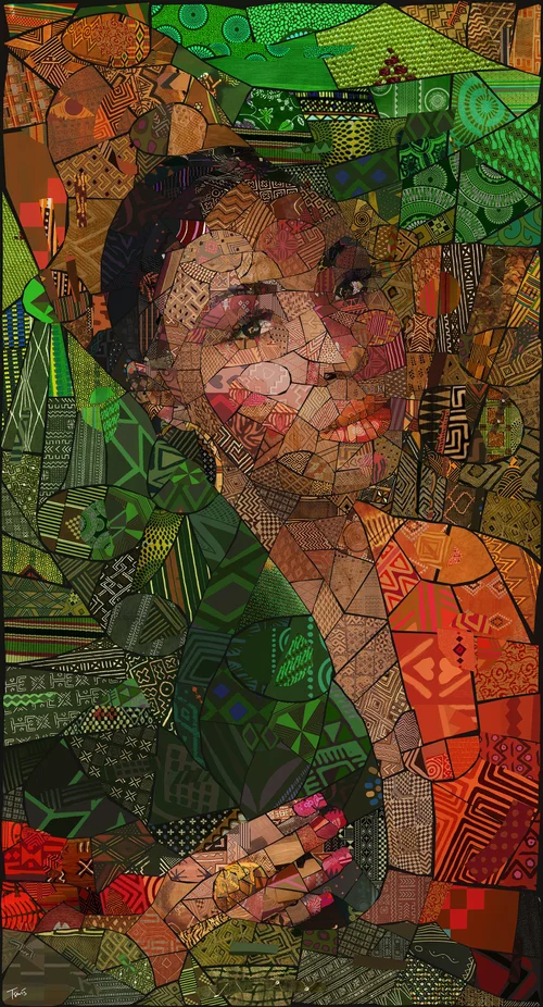 By My Side, African Bricks algorithmic mosaic print by Charis Tsevis