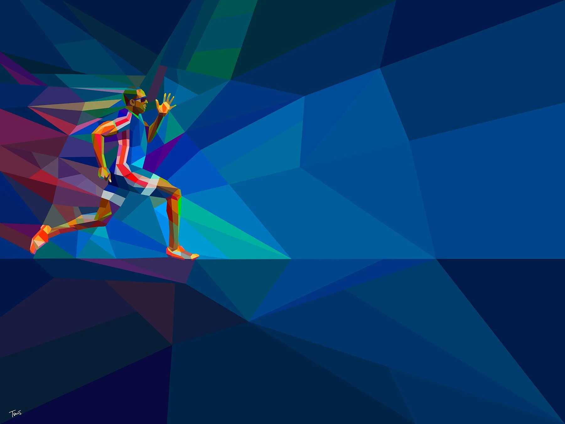 Running scene artwork for Olympics