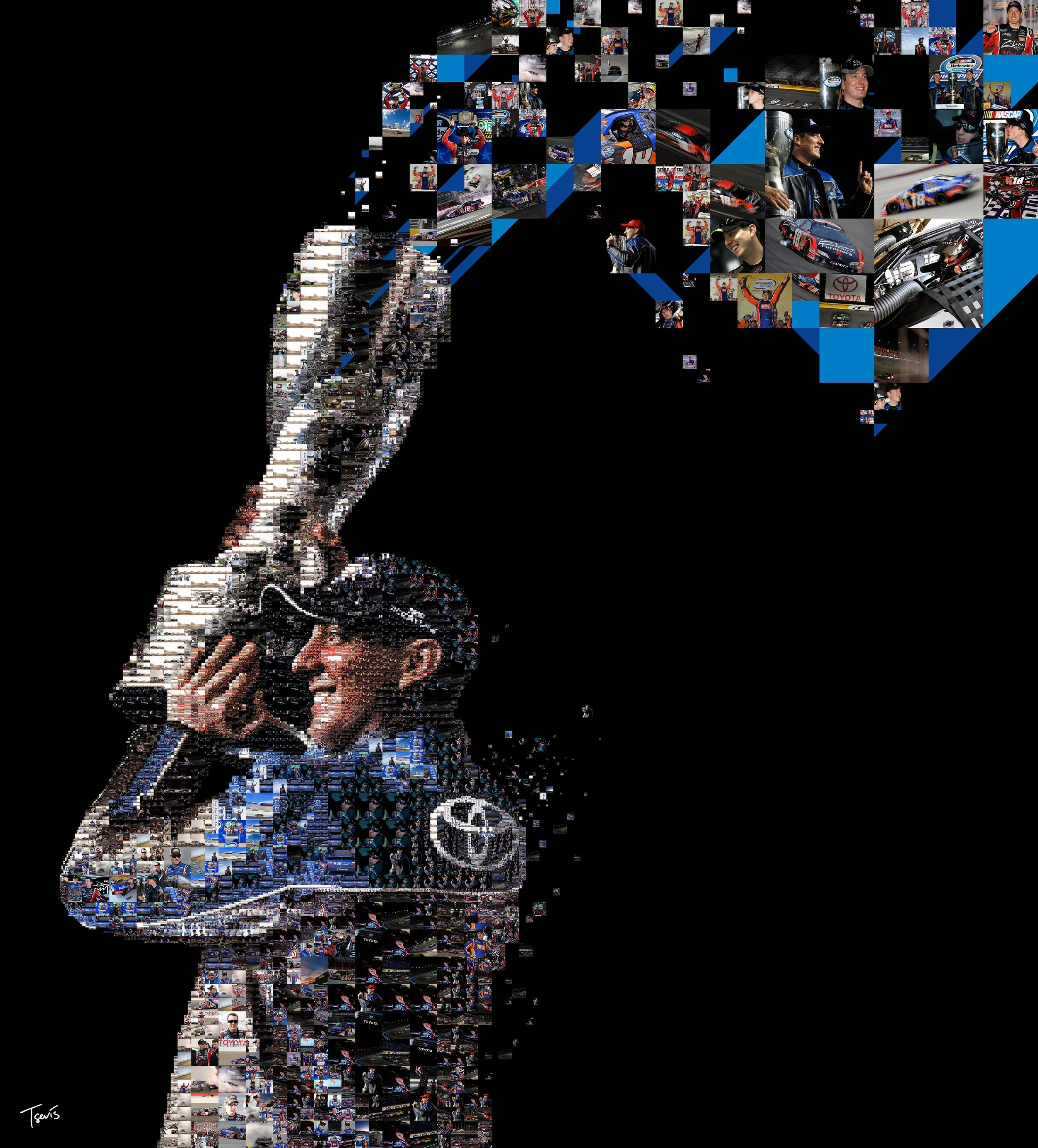 NASCAR winner portrait – Toyota racing team.