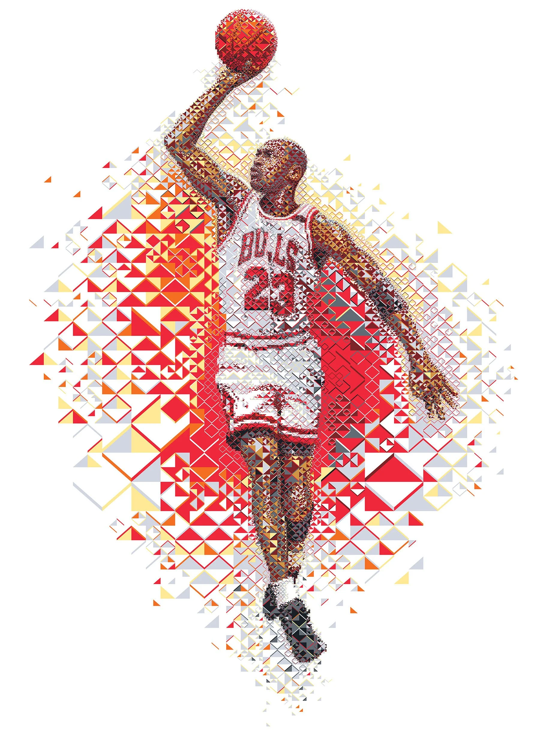 Michael Jordan Gatorade mosaic – NBA legend. Fewer colors, more historic references. "Be like Mike" legacy.