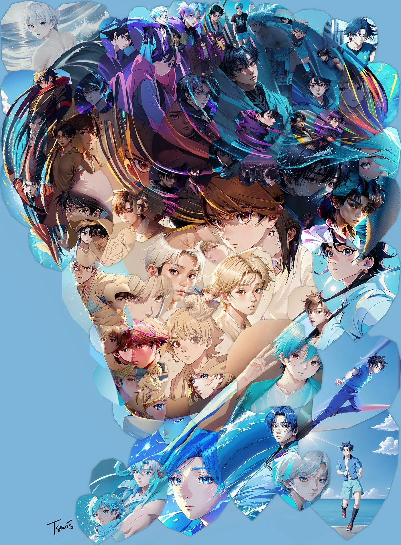 Mackenyu photo mosaic in anime manga style, Entertainment industry artist