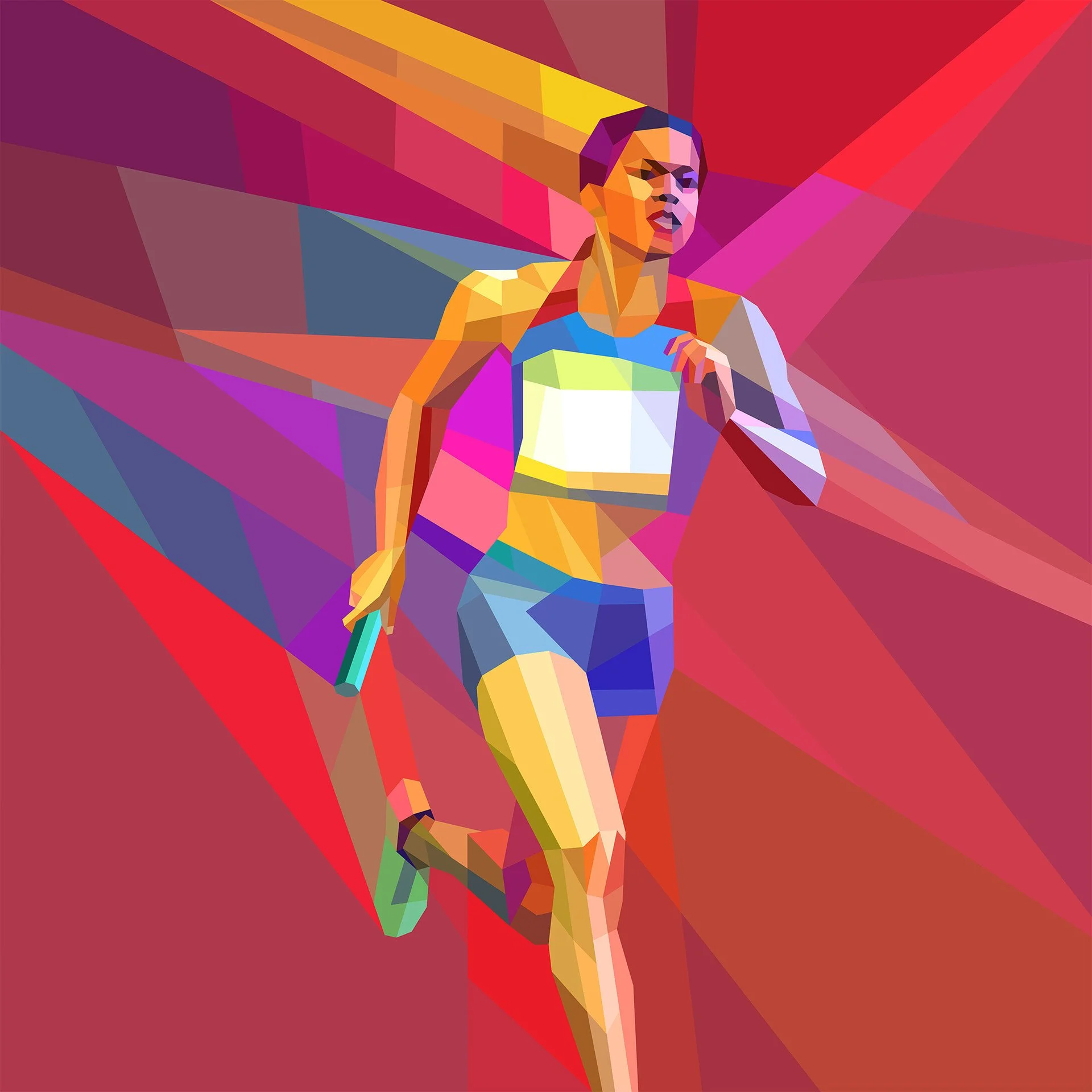 Athletics, Relay race image of colors in motion, sports event branding illustration