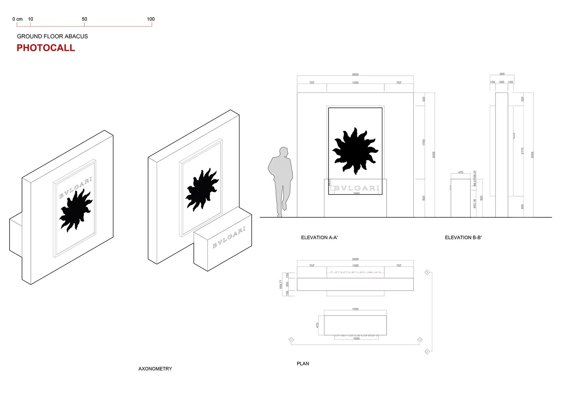 Plan of use the key visual illustration for Bvlgari luxury shops