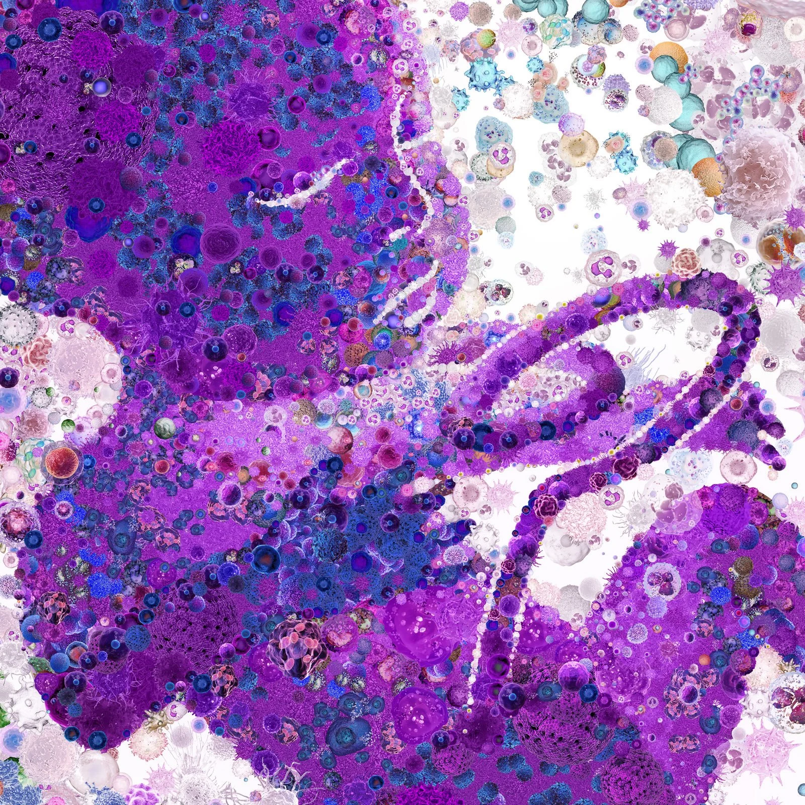 Embryo of Viruses and bacteria, science illustration