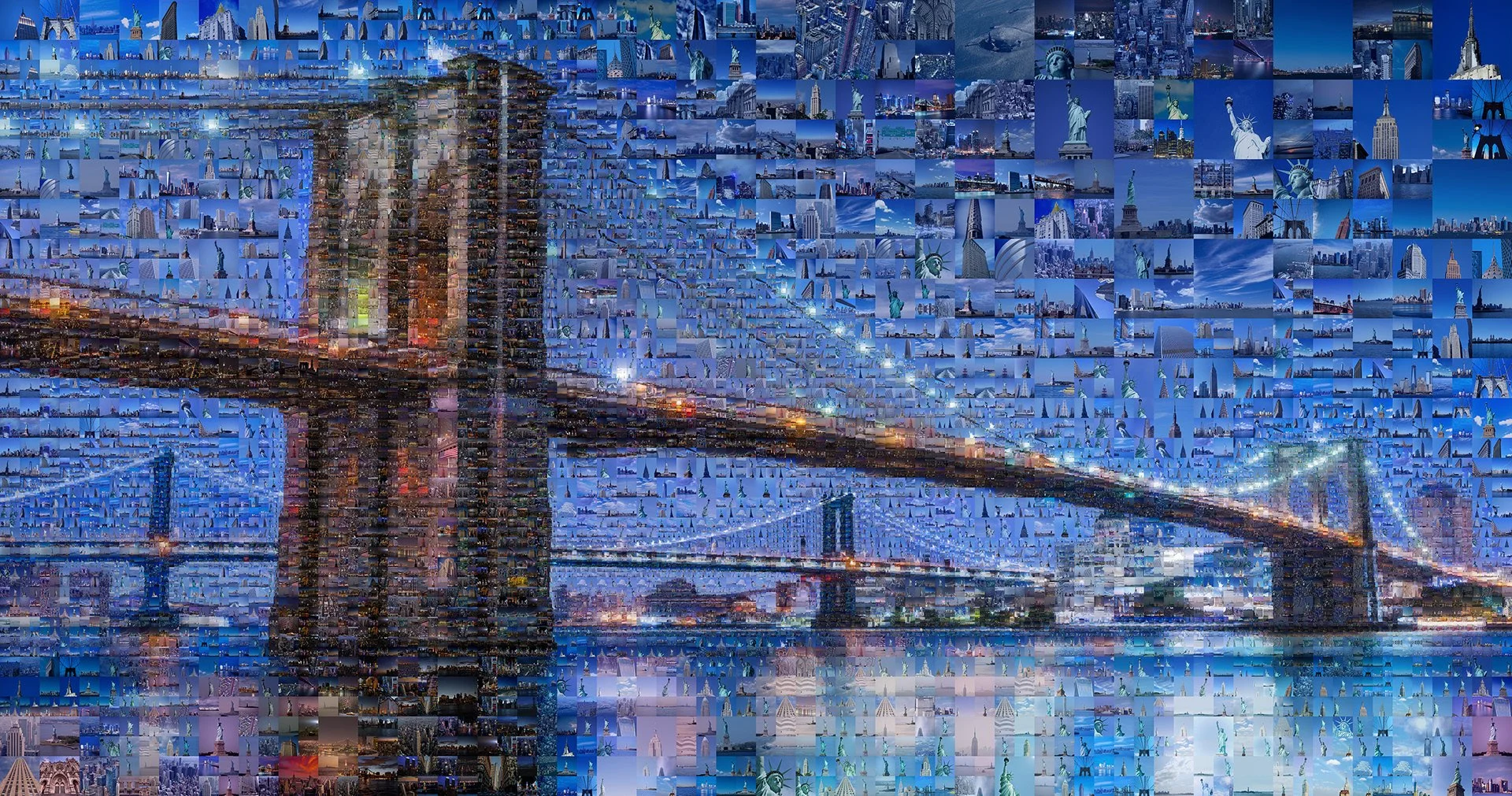 Brooklyn Bridge photo collage, a wall art piece for Yellowkorner Gallery