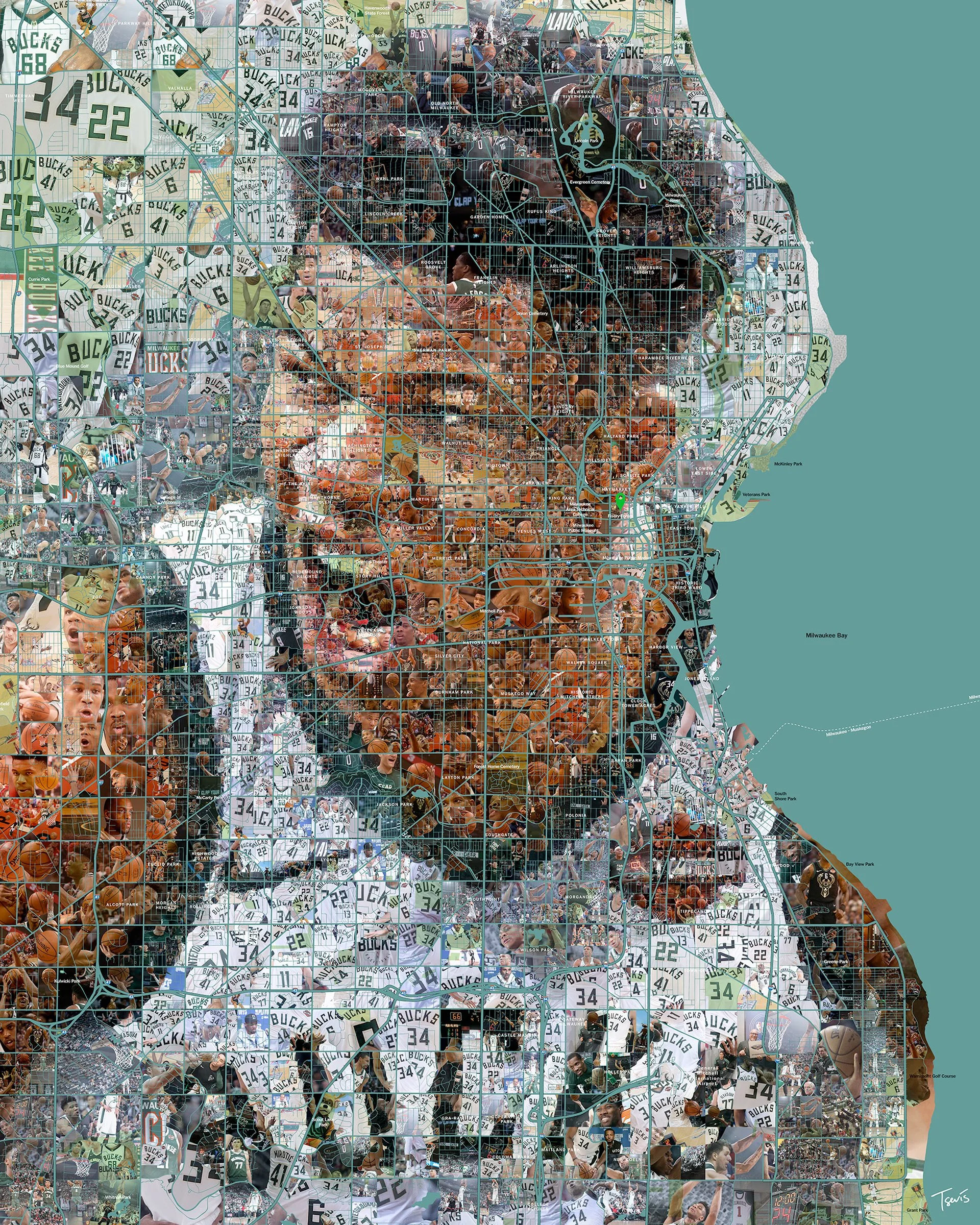 Giannis Antetokounmpo bonus mosaic – Bucks star from Milwaukee map fragments