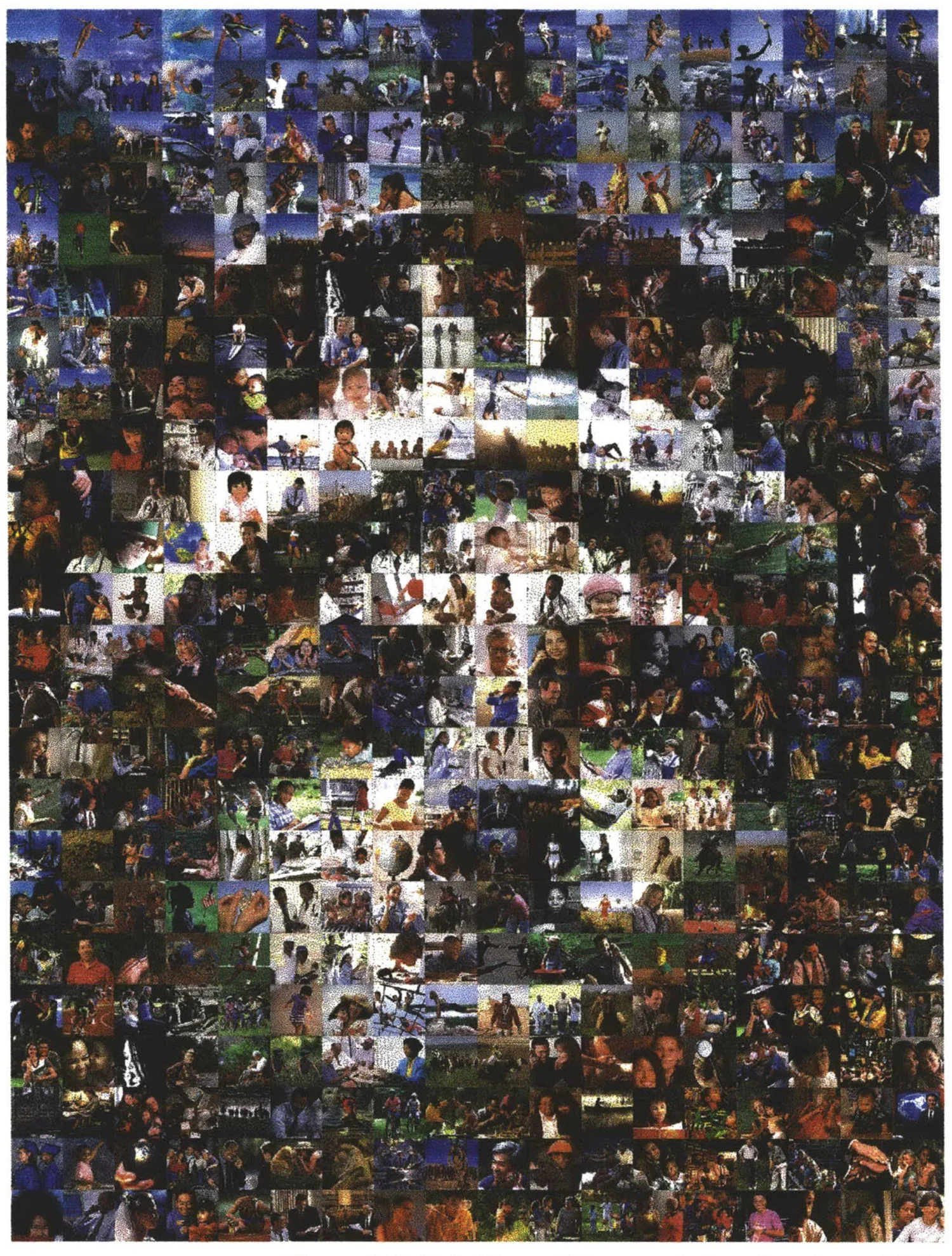 Statue of Liberty face built from small photographs of people