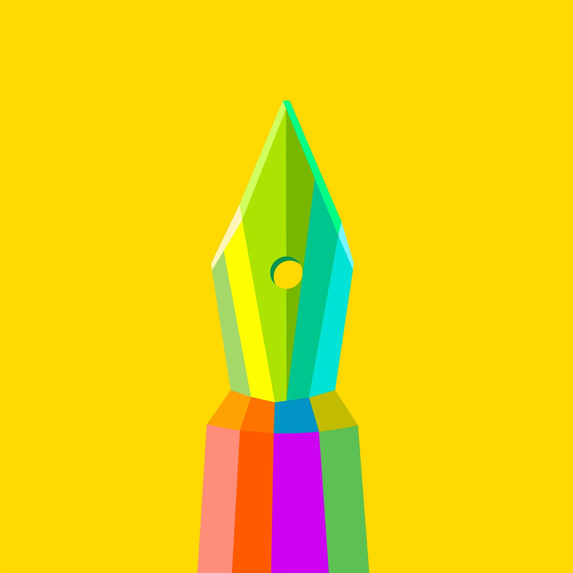 The pen, Neo futuristic illustration