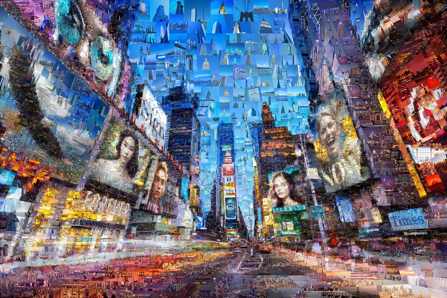 Digital mosaic of New York landmarks in a limited edition series