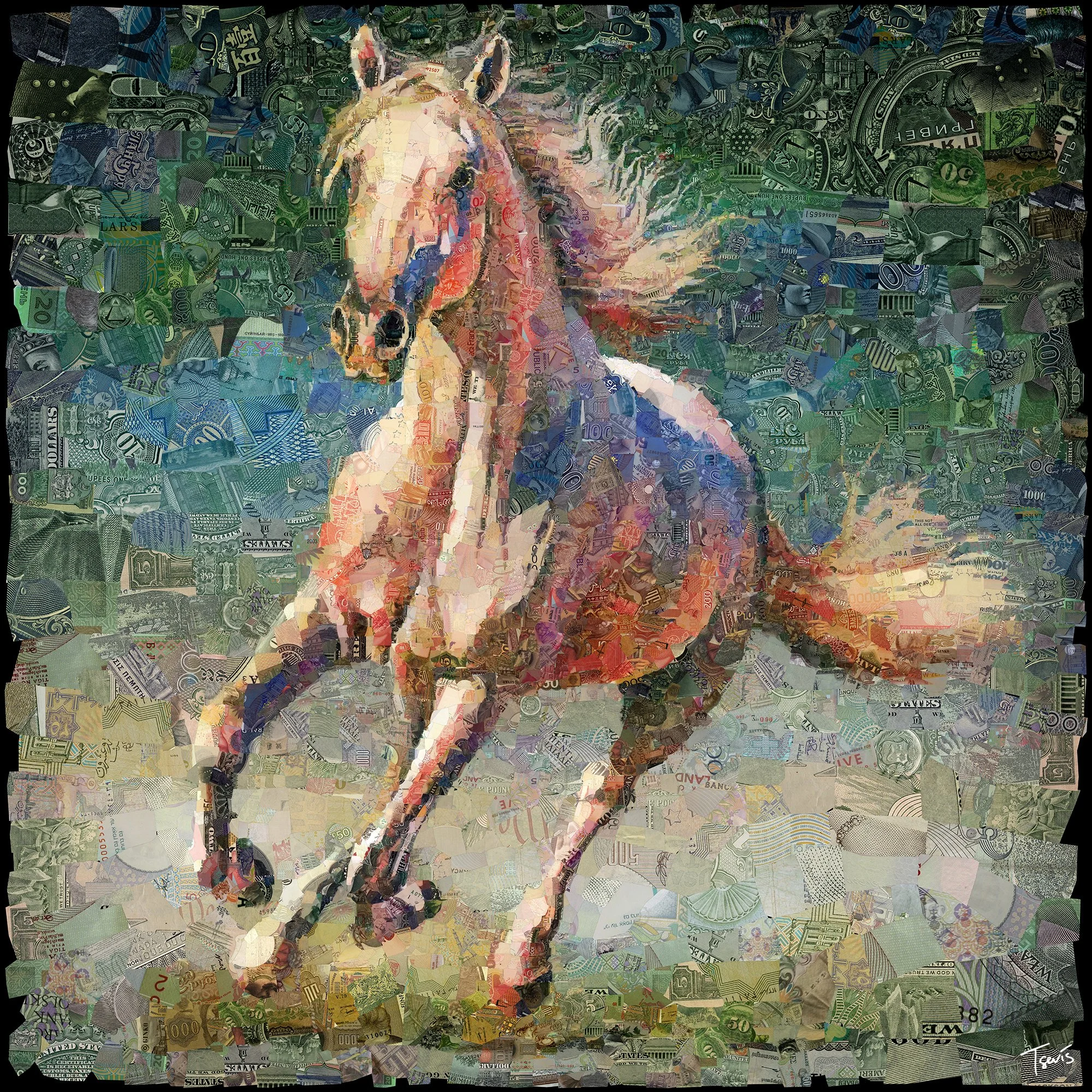 Mosaic Art Made of Global Banknotes