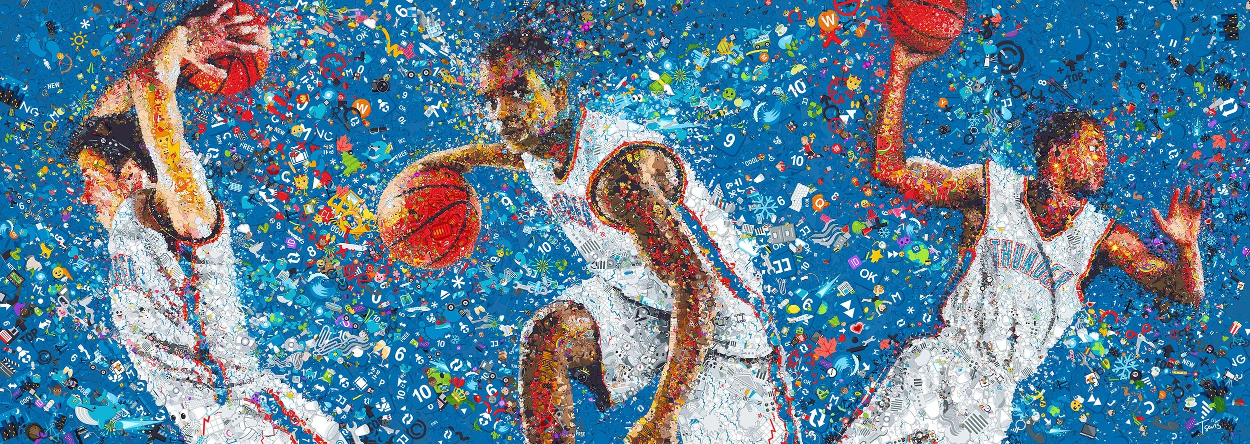 Oklahoma City Thunder Emoji-Hunt mosaic