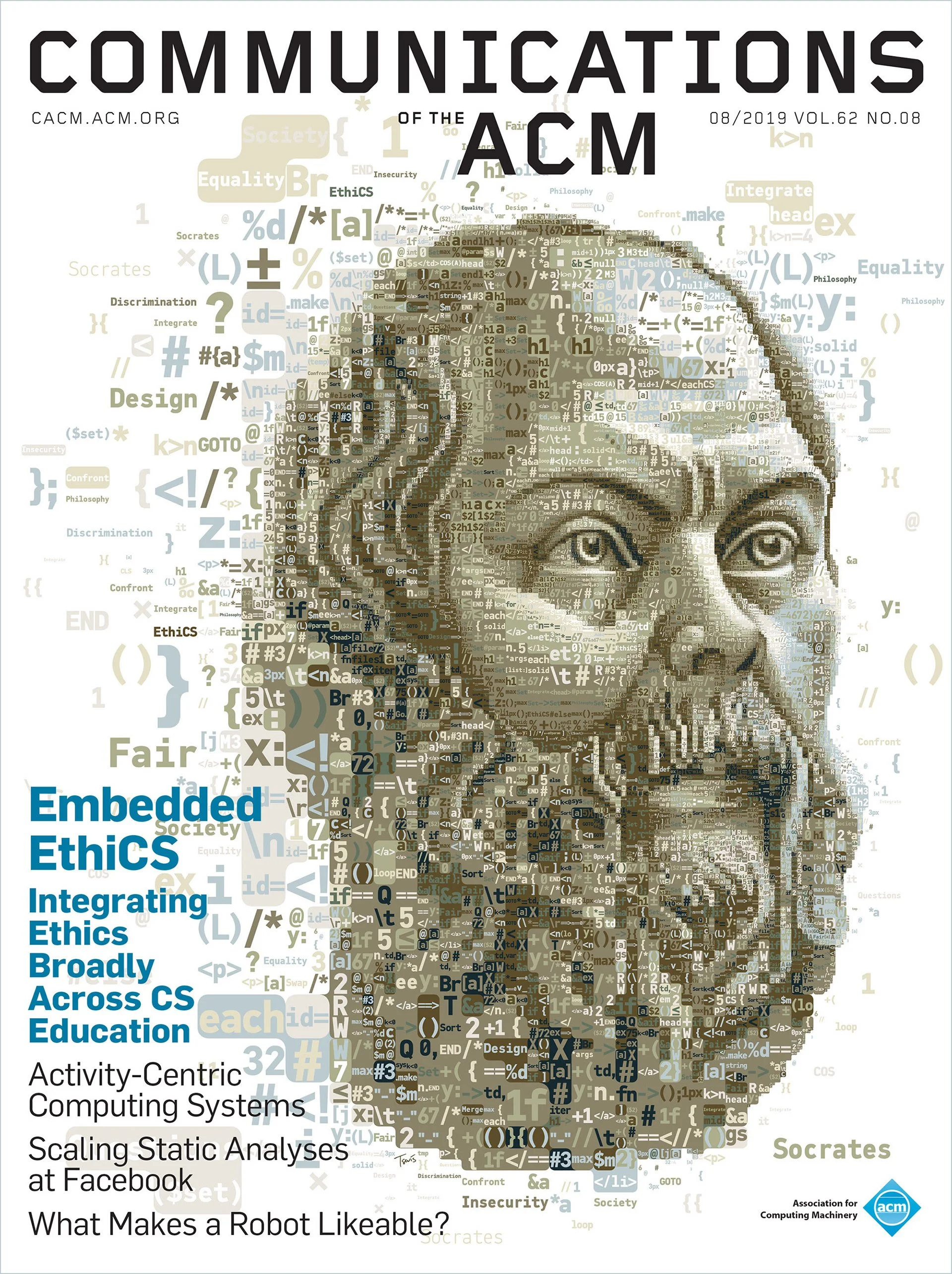 Socrates mosaic portrait for the Communications of the ACM magazine