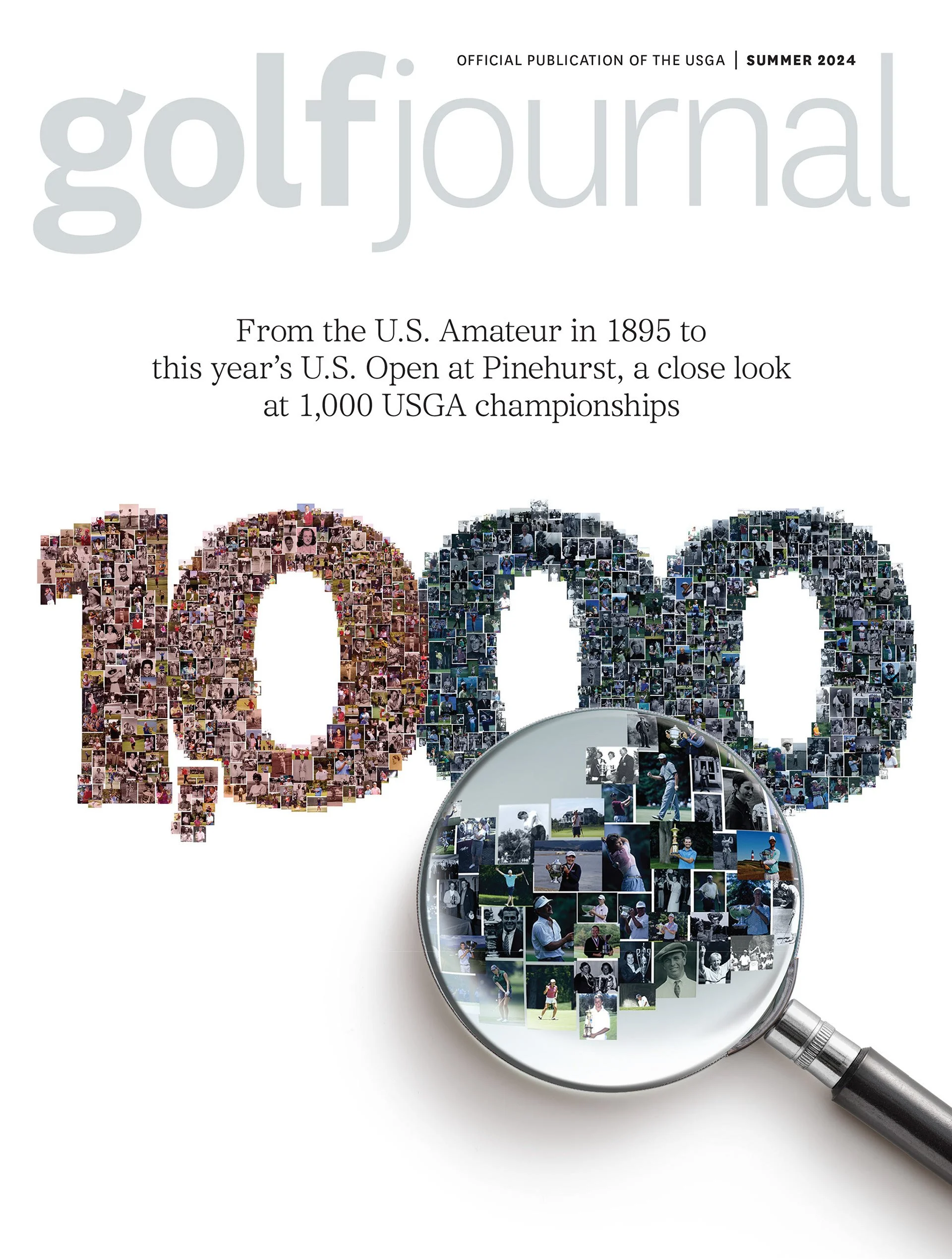Cover mosaic illustration for Golf Journal celebrating the 1,000th USGA championship.
