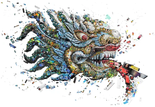 Chinese Smartphones Object Mosaic, Fortune