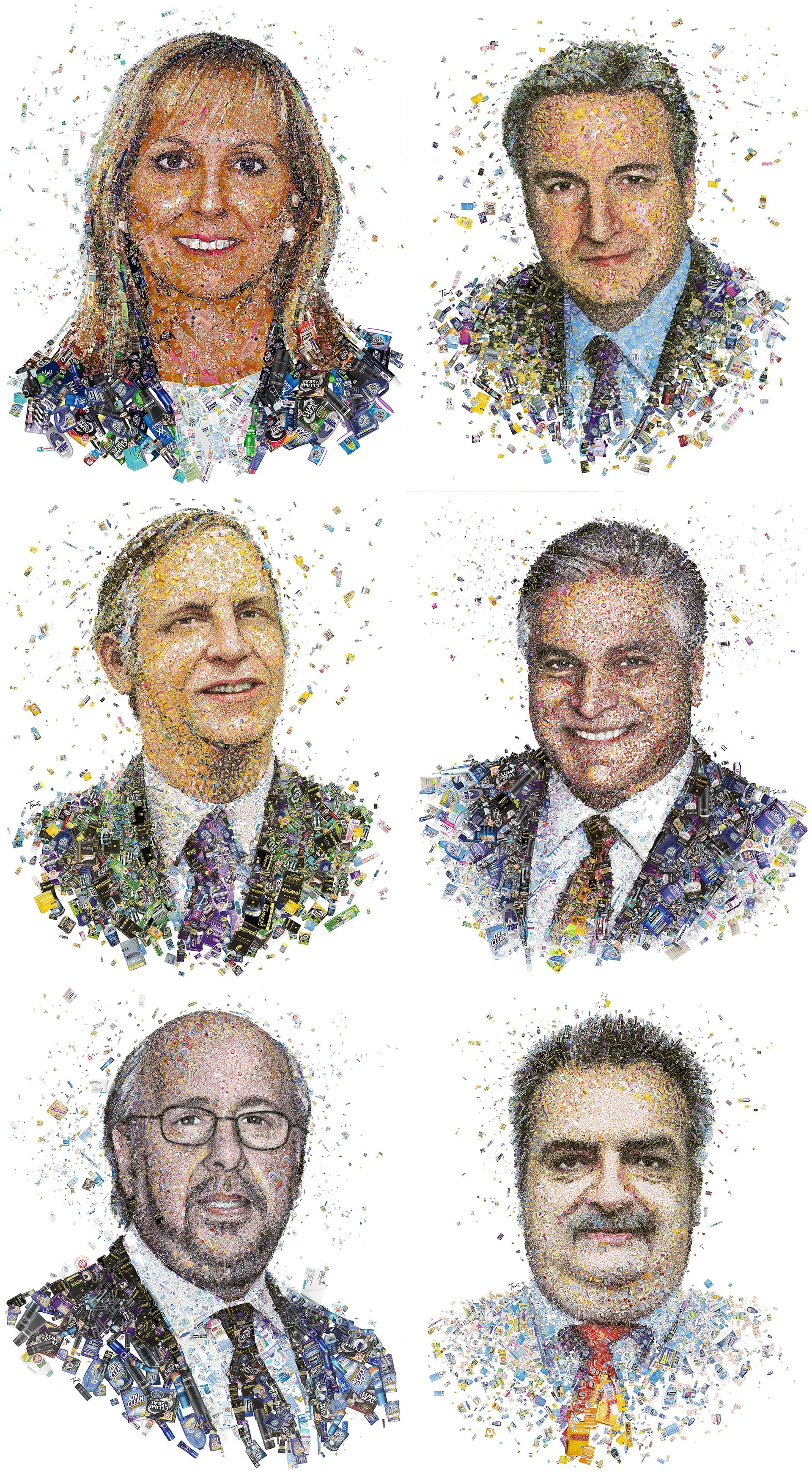 People portraits of thousands of products, executive portraits as unique gifts for employees retiring