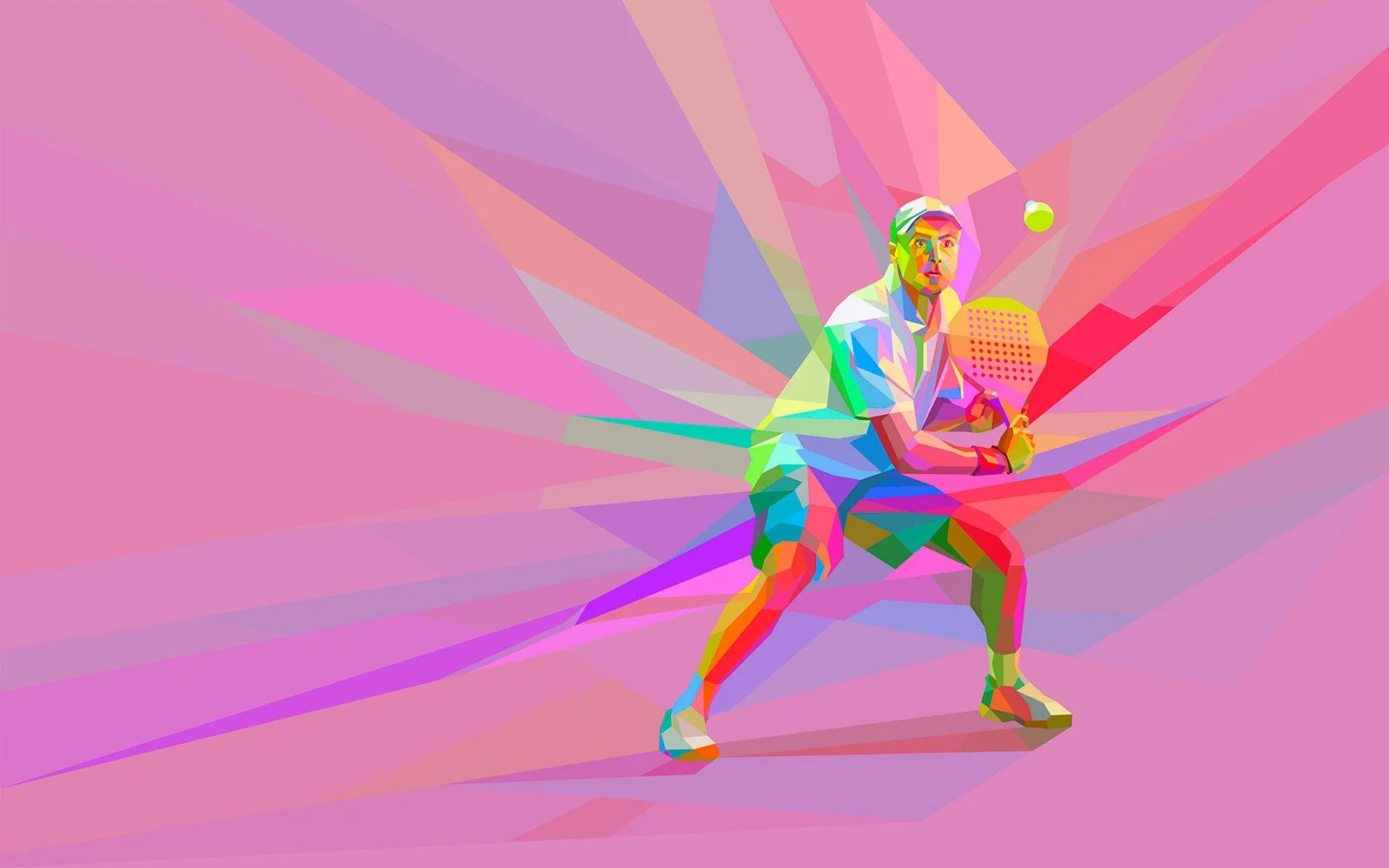Colorful padel tournament artwork with movement and athleticism, sports illustration