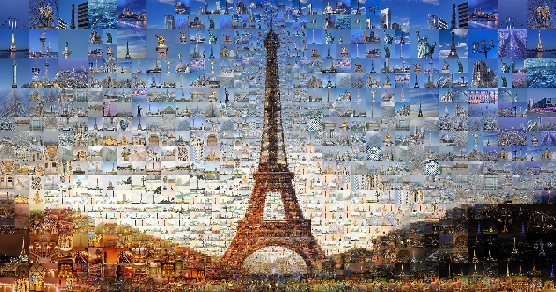 Paris digital artwork of millions of photos, photo mosaic for Lumas gallery