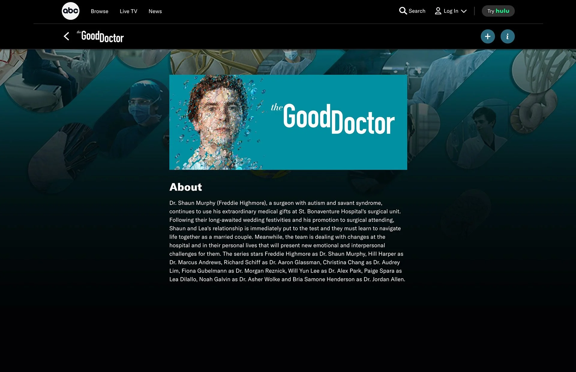 abc network screenshot of the Good Doctor series, dynamic TV illustration