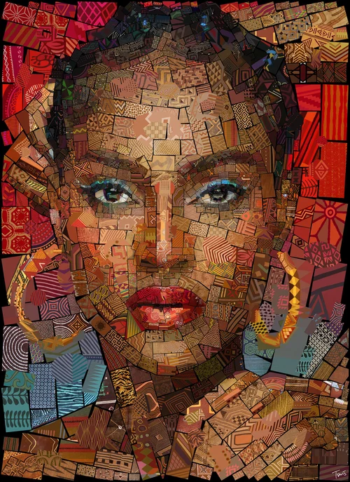 Try Me?, African Bricks algorithmic mosaic print by Charis Tsevis