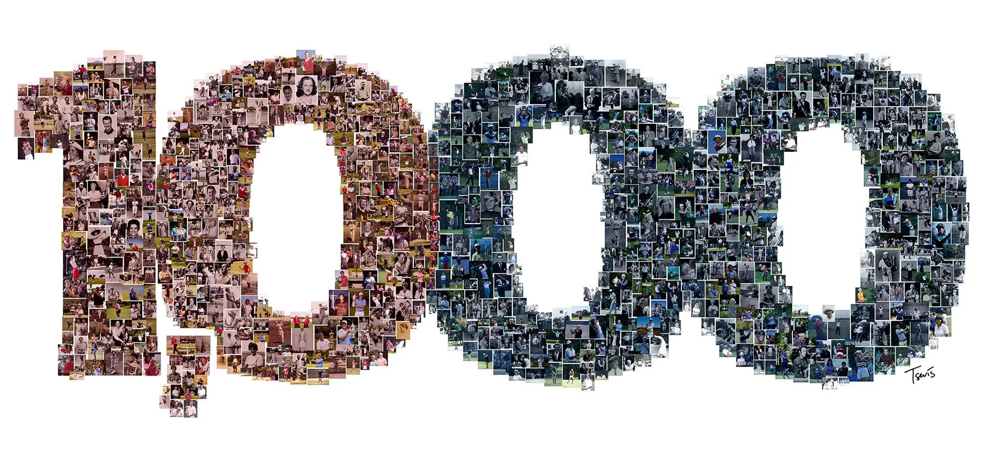 Photomosaic features images from past championships, encapsulating the legacy of the U.S. Open and its champions.