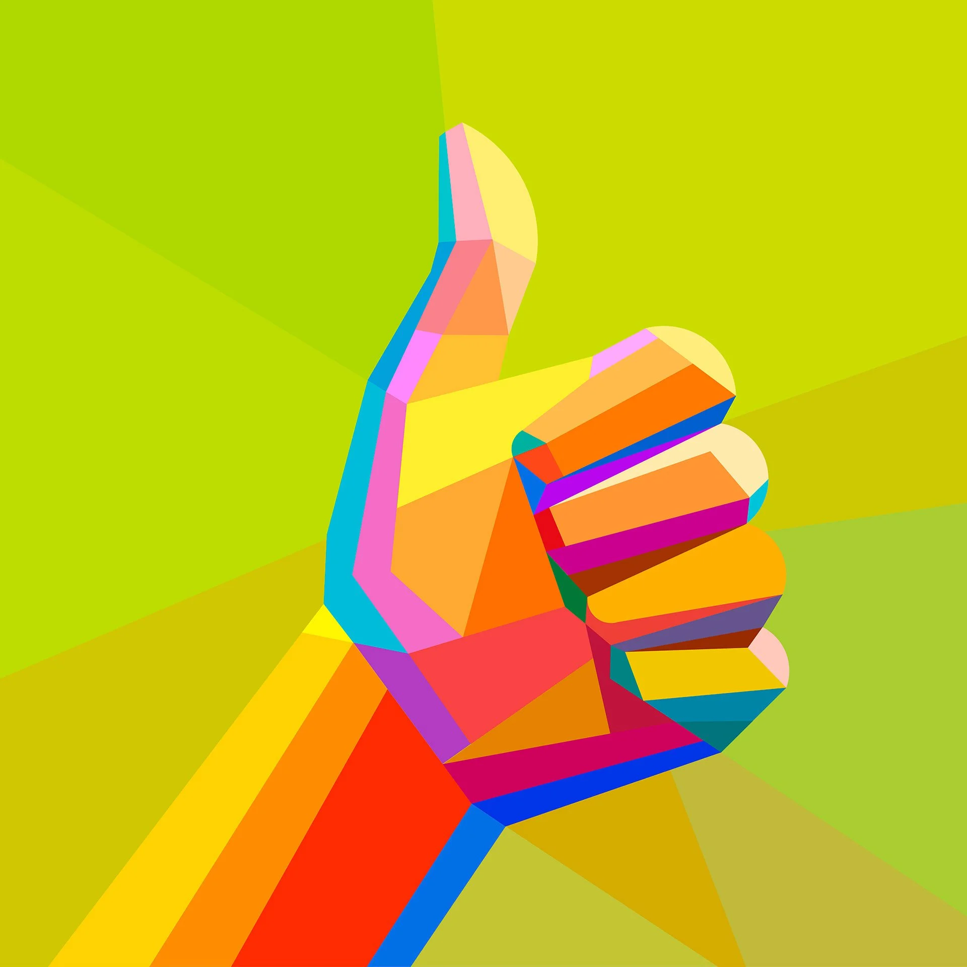 Thumbs up, Neo futuristic illustration