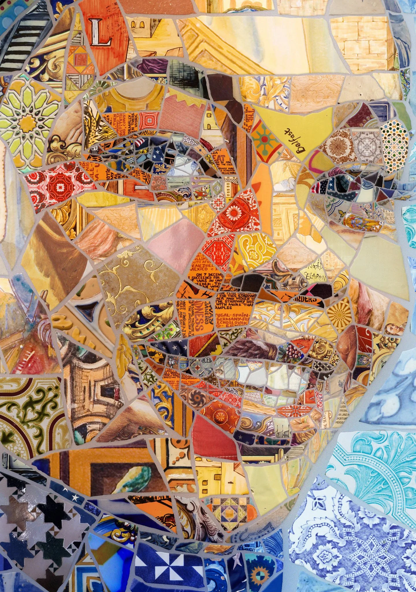 Athletic digital mosaic illustration.