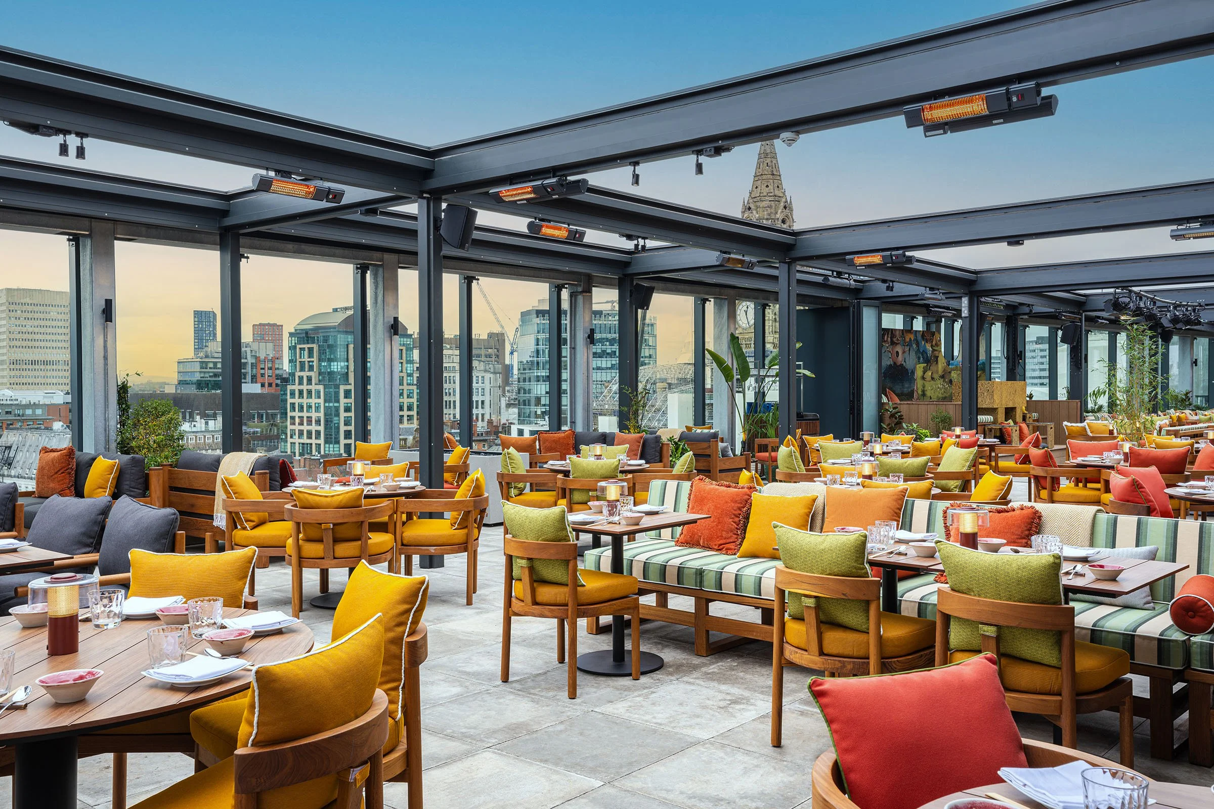 Terrace area at Chotto Matte, Manchester