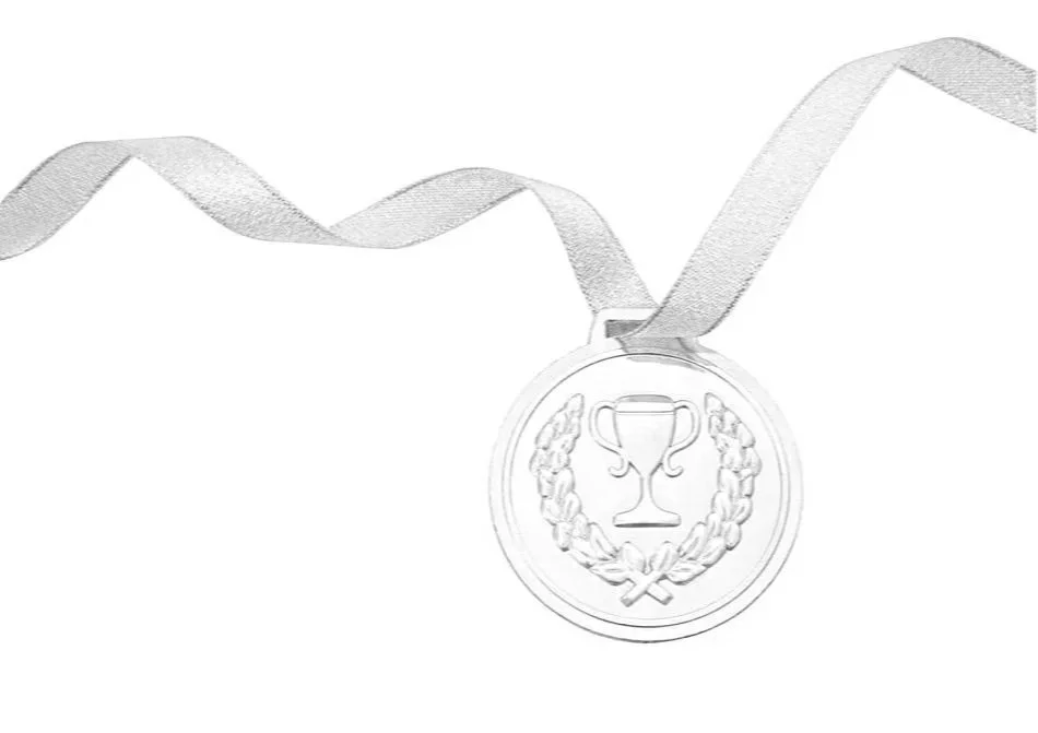 Silber Medaille mit Band