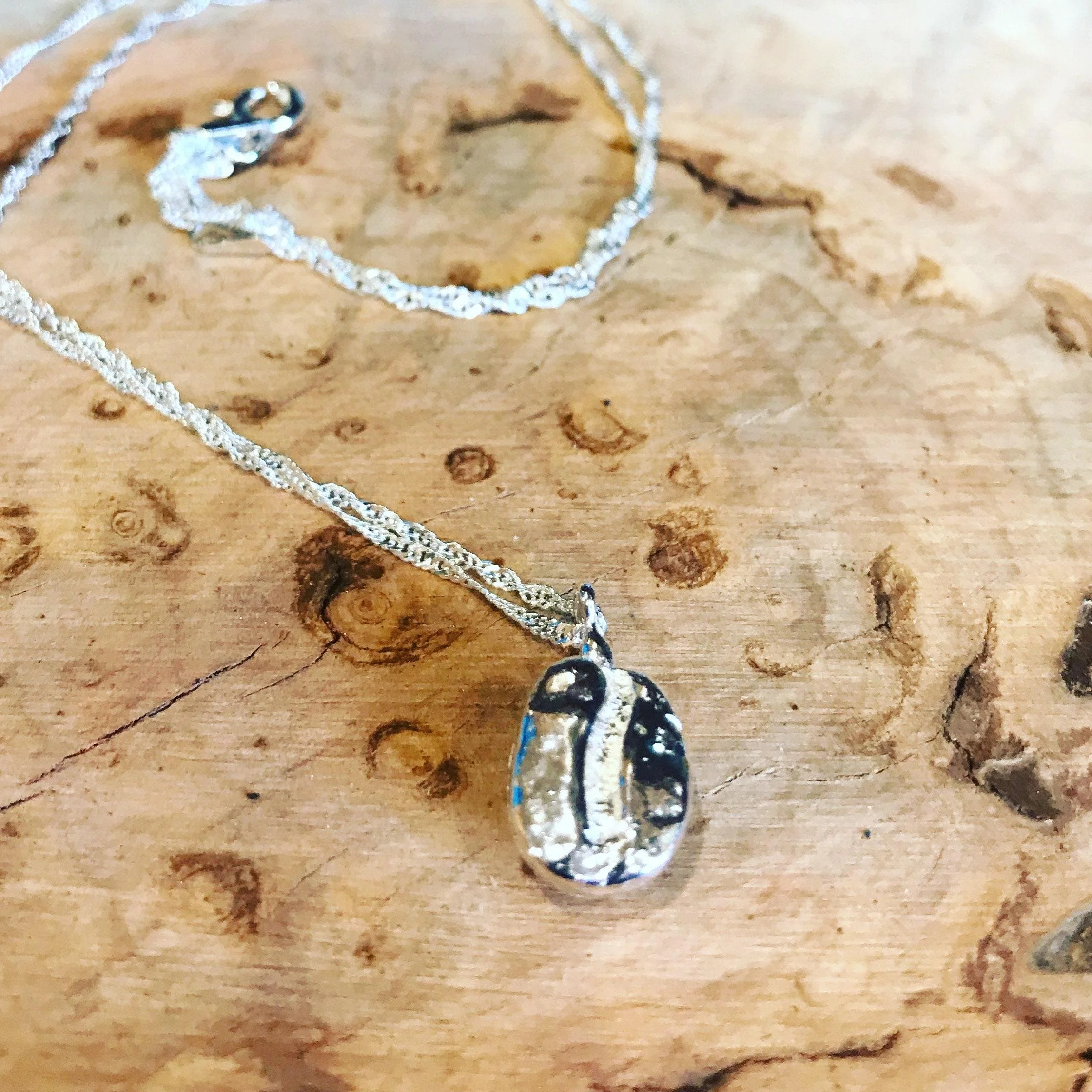 Coffee bean necklace- dw i'n hoffi coffi- handmade in Wales