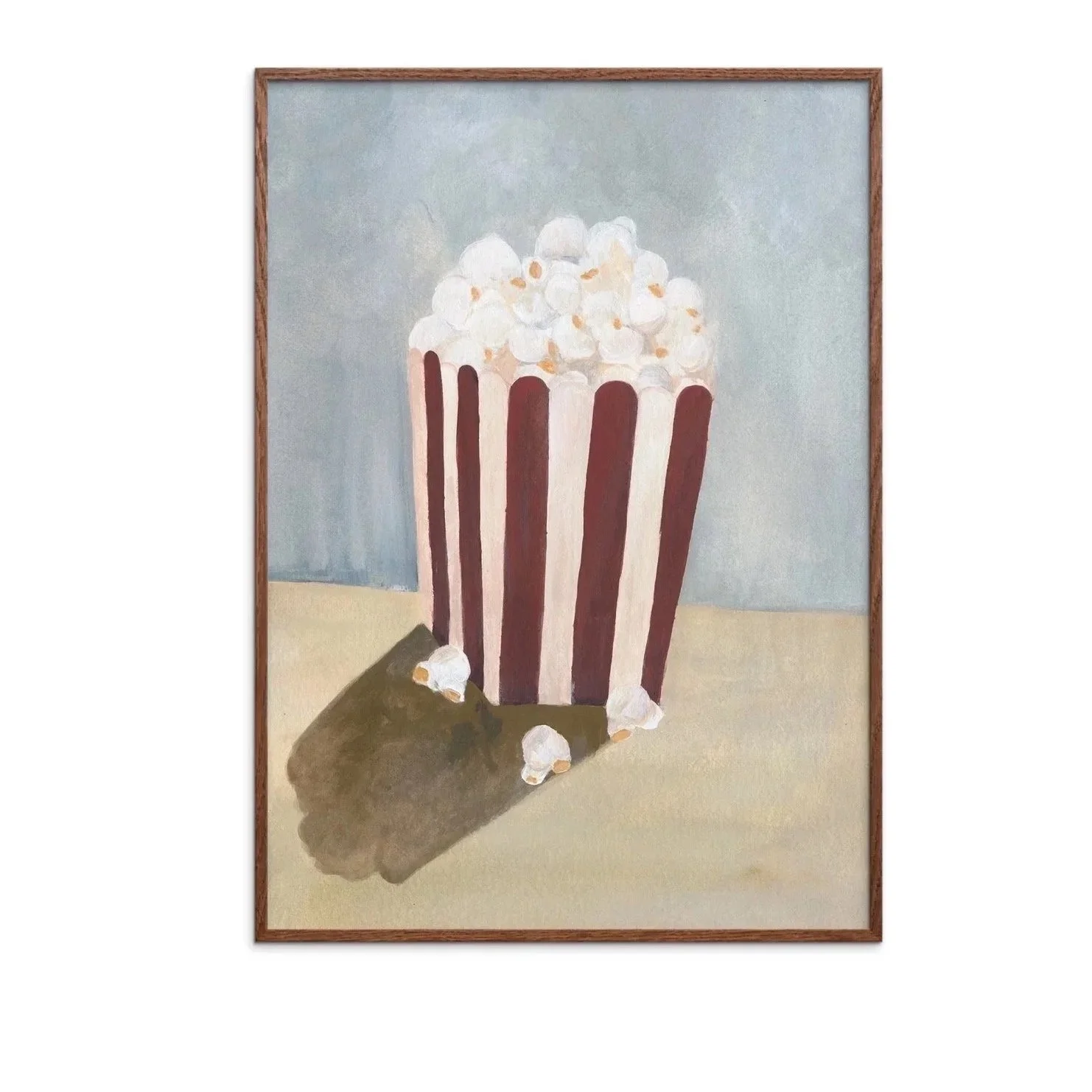 Painted Popcorn in striped box, gouache on paper, illustration - POD wallet