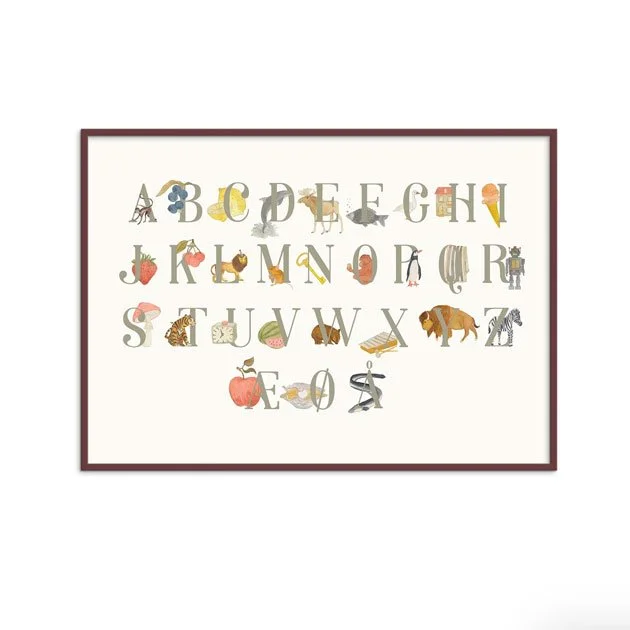 Plakat ABC dansk for Poster and Frame
