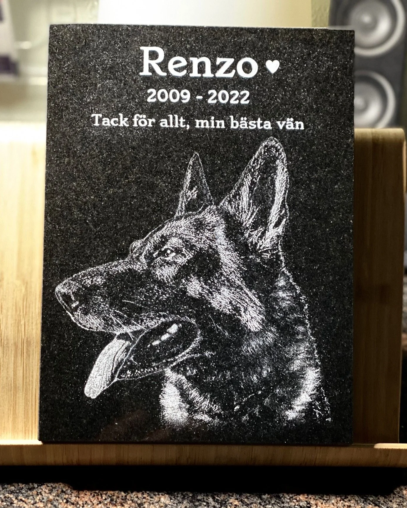 Pieni lemmikin hautakivi Musta Kivi