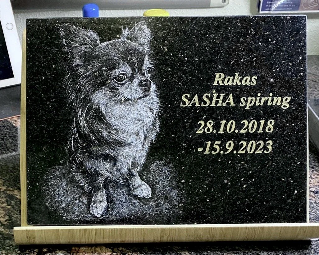 Pieni lemmikin hautakivi Black Galaxy
