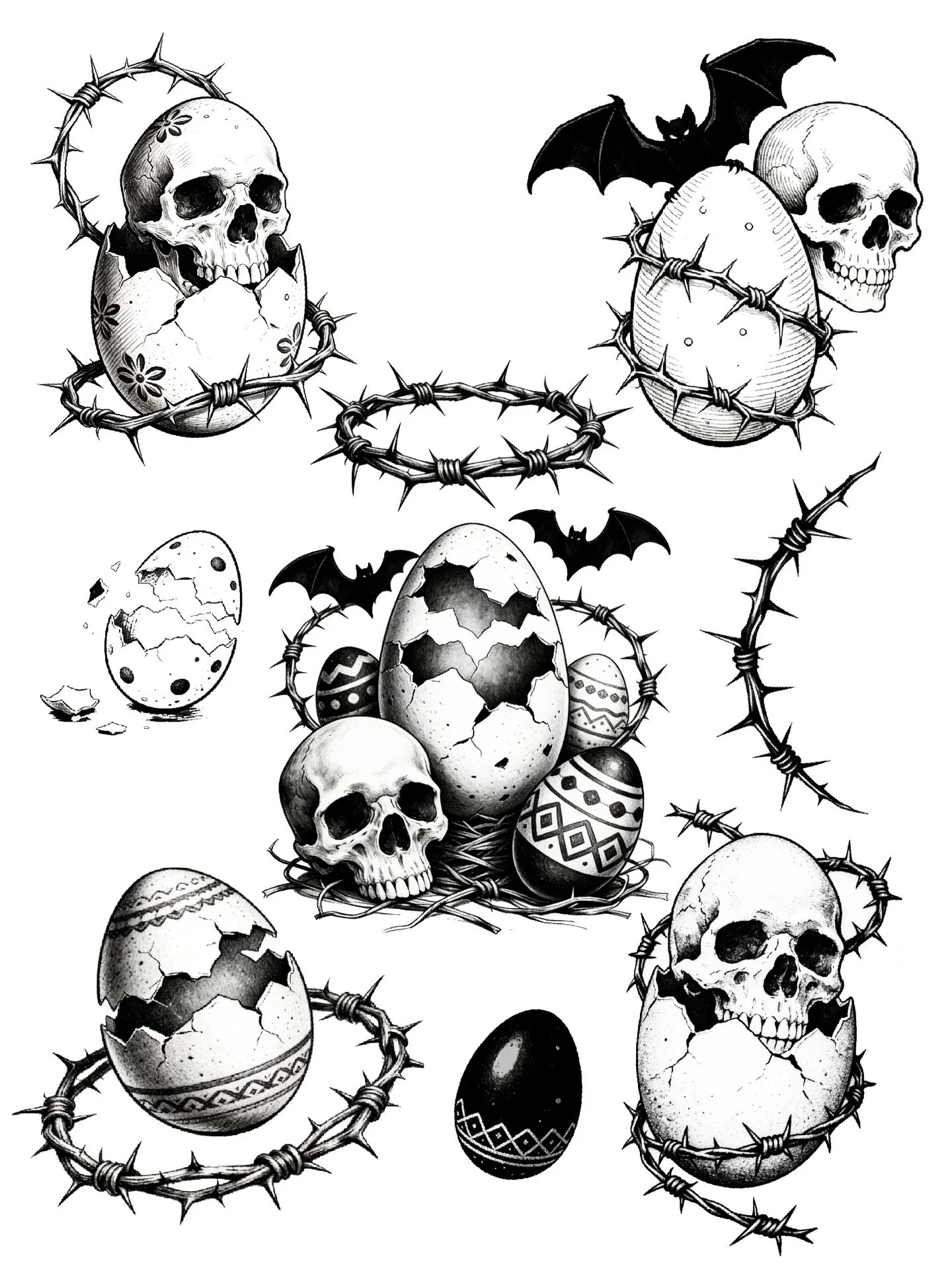🩶🖤🫒

Easter flash is here!!
Available now.

#sydneytattoo #easterholiday #eastertattoo #eastereggs #blackwork
