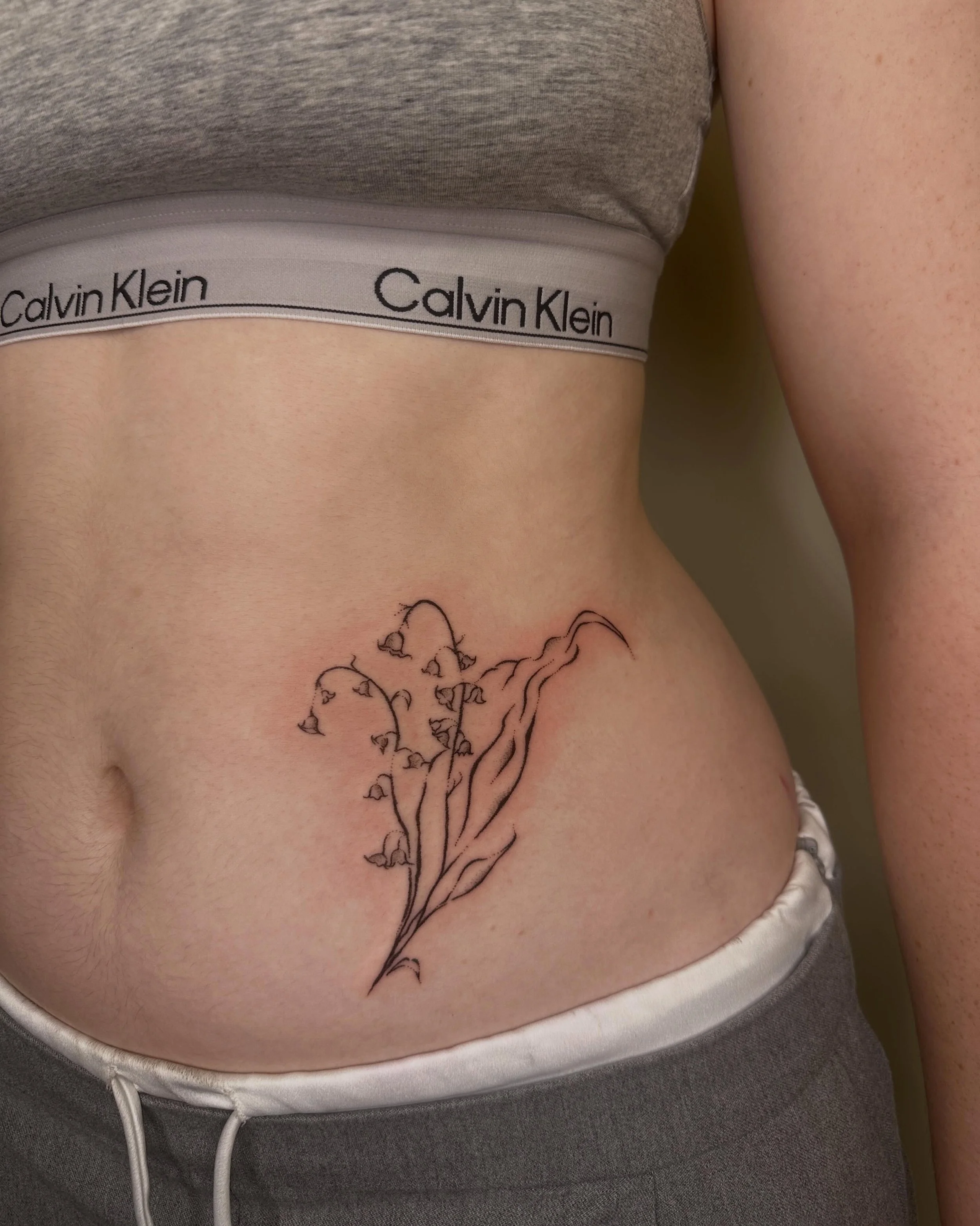 🤍Fine line Lily of the Valley, soft and timeless.

#sydneytattoo #parramattatattoo #lilyofthevalley 
#lineworktattoo #flowertattoos
