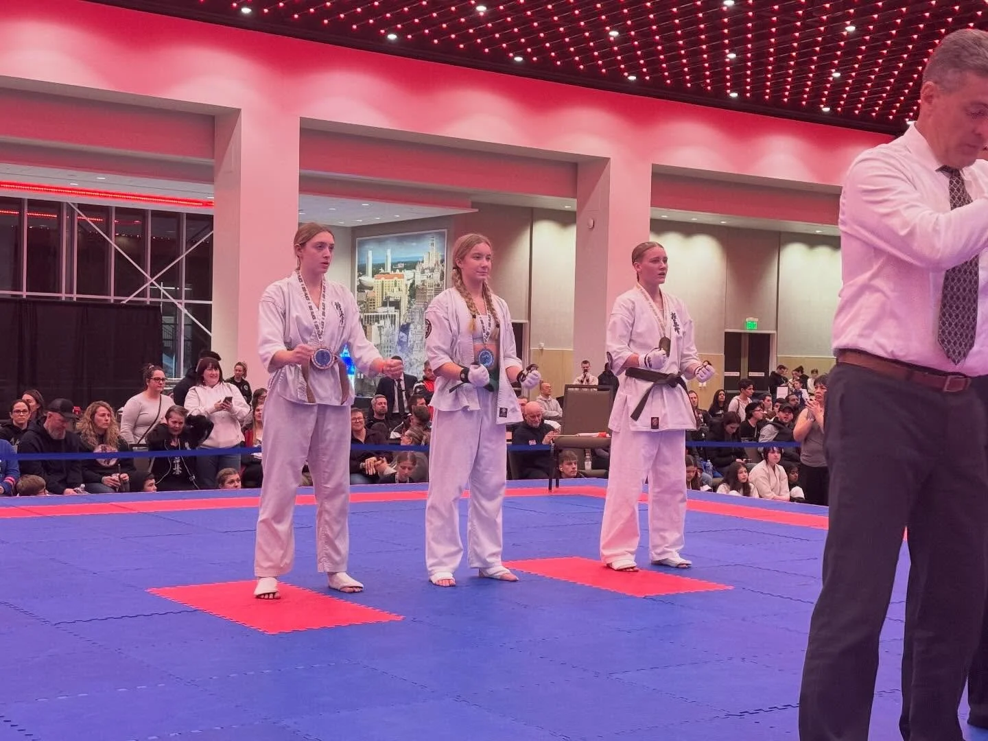 Great time at the IFK US tournament in Albany this past weekend! Strong international teams from @bkkkyokushinkai and @ifk.kyokushin.germany among others. Supper proud of these three ladies facing some very tough competitors and doing great! Thank yo