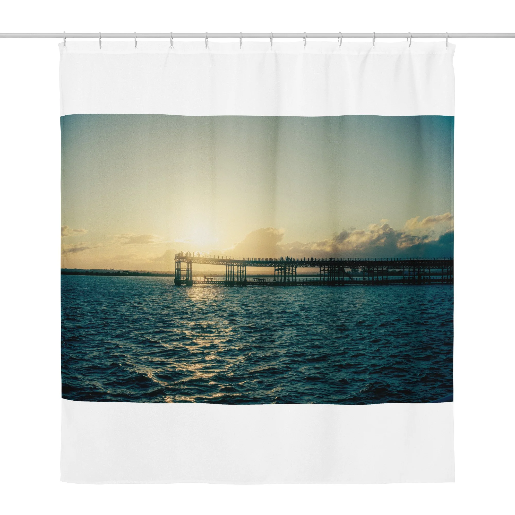 Golden Pier: Premium Shower Curtain