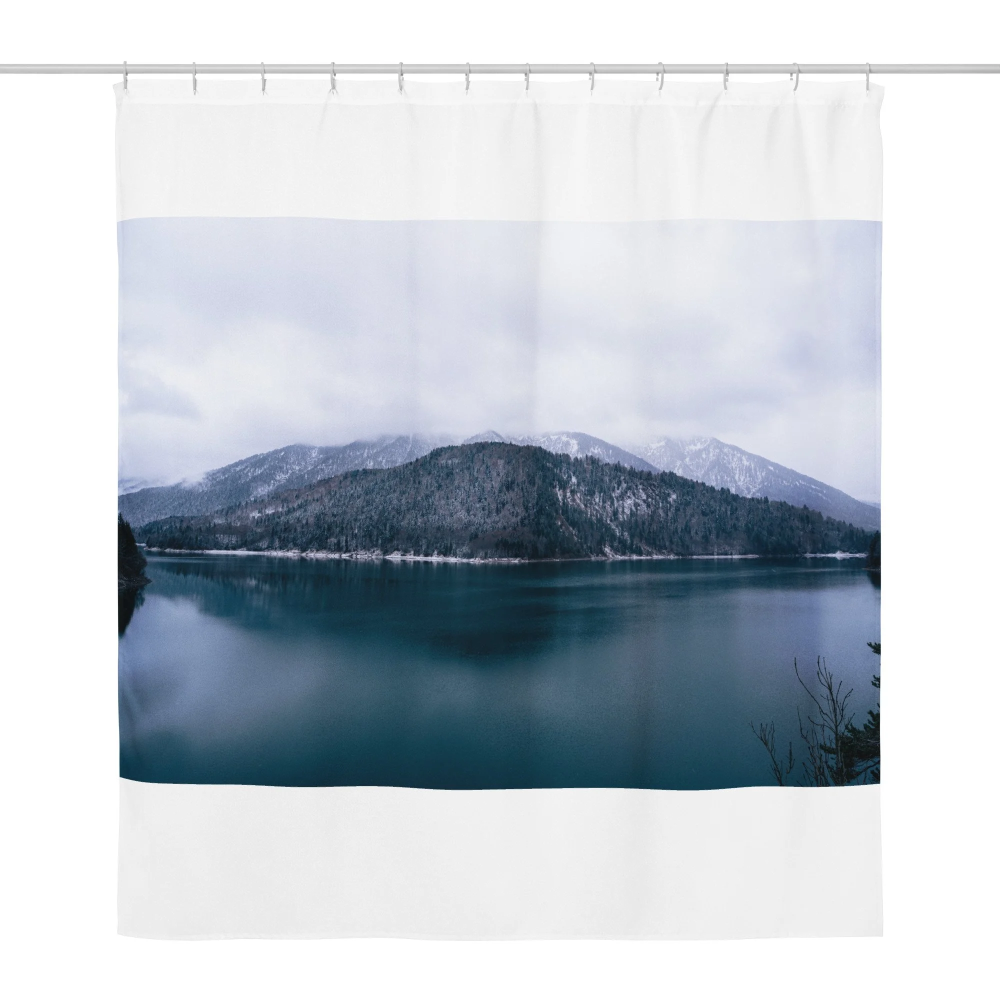 Alpine Silence: Premium Shower Curtain