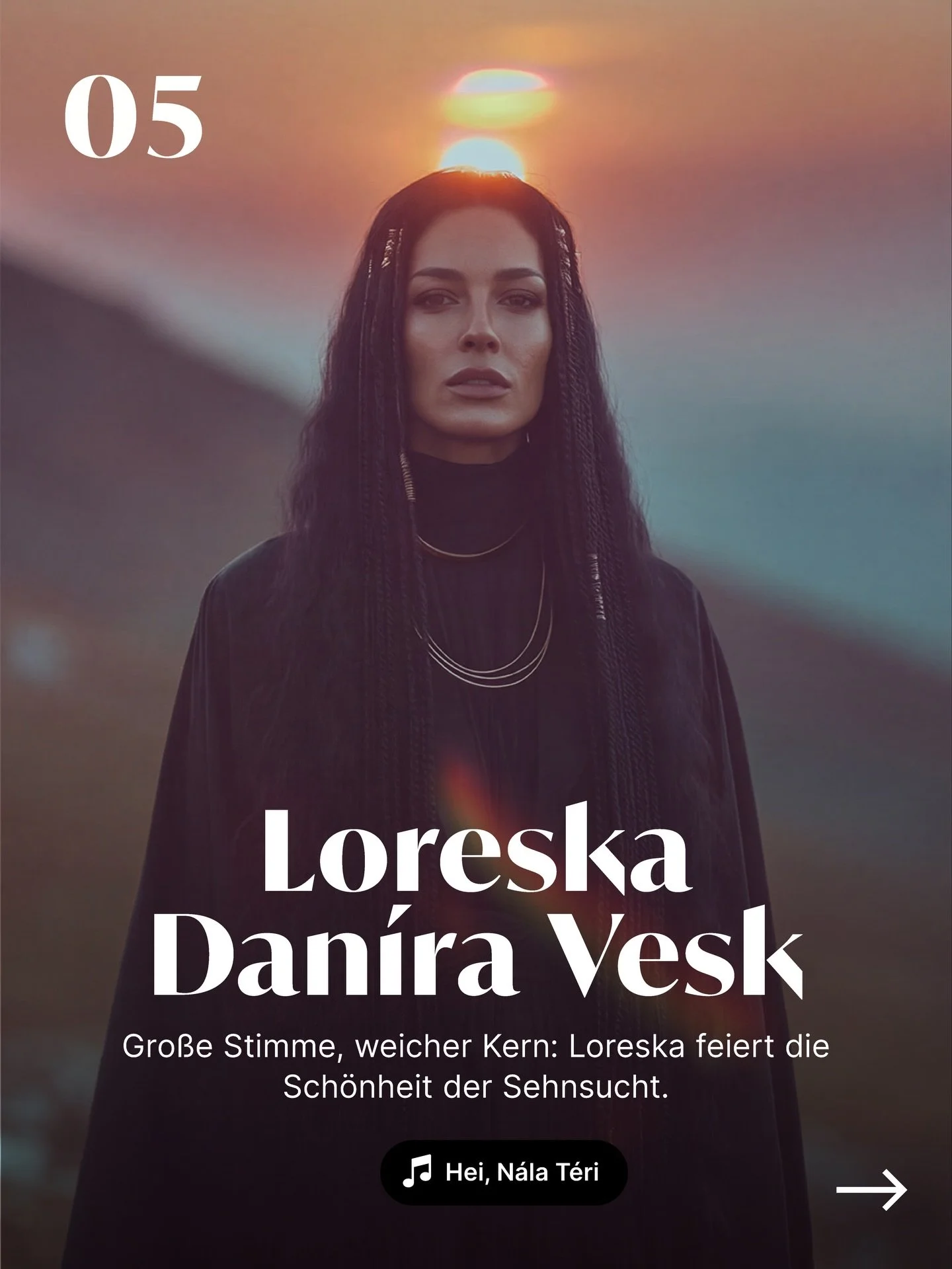 SONG 05/31 &ndash; Dravoska-S&uacute;nja
Hei, N&aacute;la T&eacute;ri &ndash; Loreska Dan&iacute;ra Vesk

&bdquo;Hei, N&aacute;la T&eacute;ri&ldquo; ist der f&uuml;nfte Beitrag von Synthetic Union und die erste gro&szlig;e Ballade in diesem Countdown