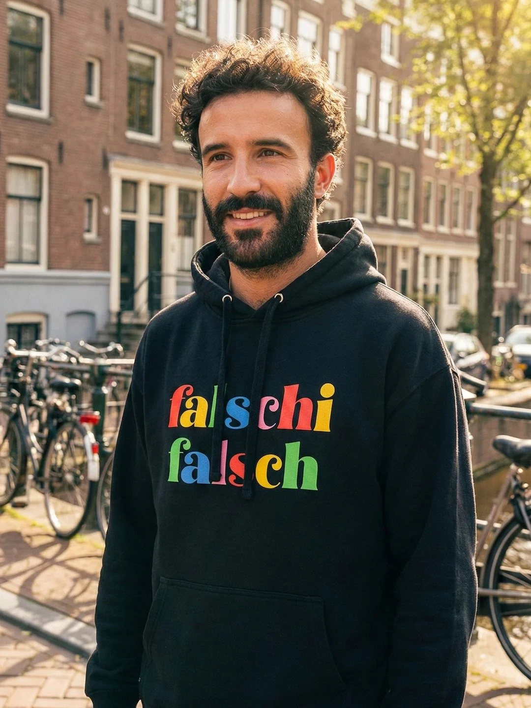 falschi falsch mit Rückenprint – Unisex Hoodie