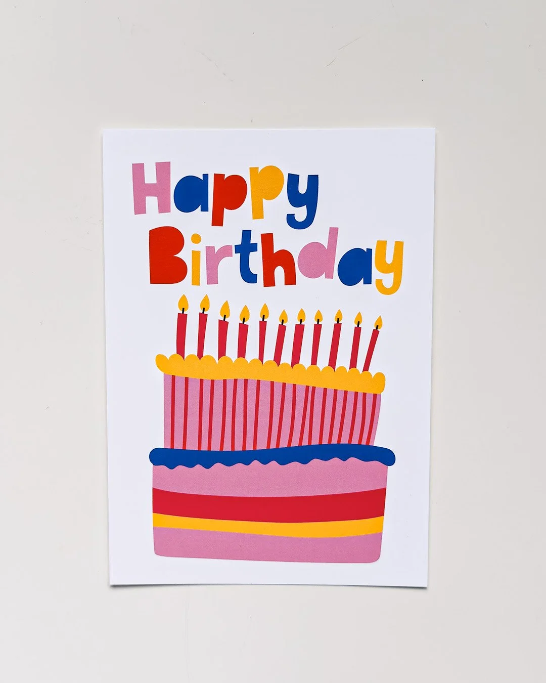 Happy Birthday (Kerzen-Torte mit vielen Kerzen) – Postkarte – DIN A6 (B-WARE)