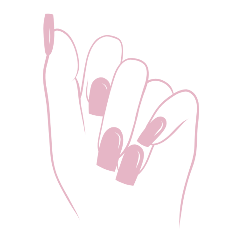 A pink rectangular card with handwritten text.