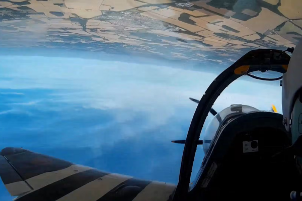 Upside down view from an aeroplane