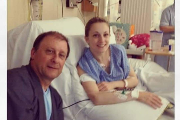 Kathryn and her father in hospital