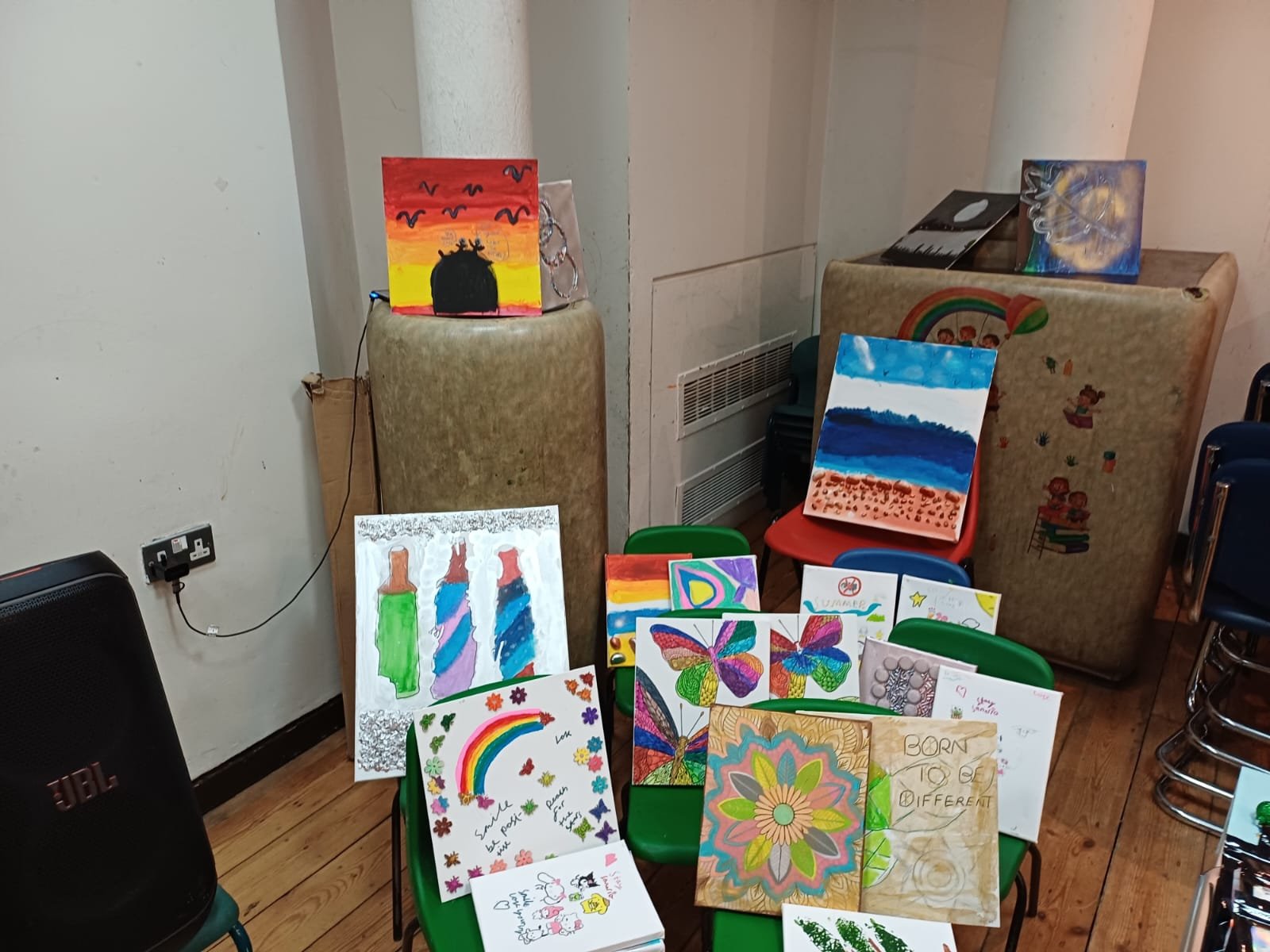 TVI Founder showcasing product launch. Canvas Designs@BeDifferent365Foundation