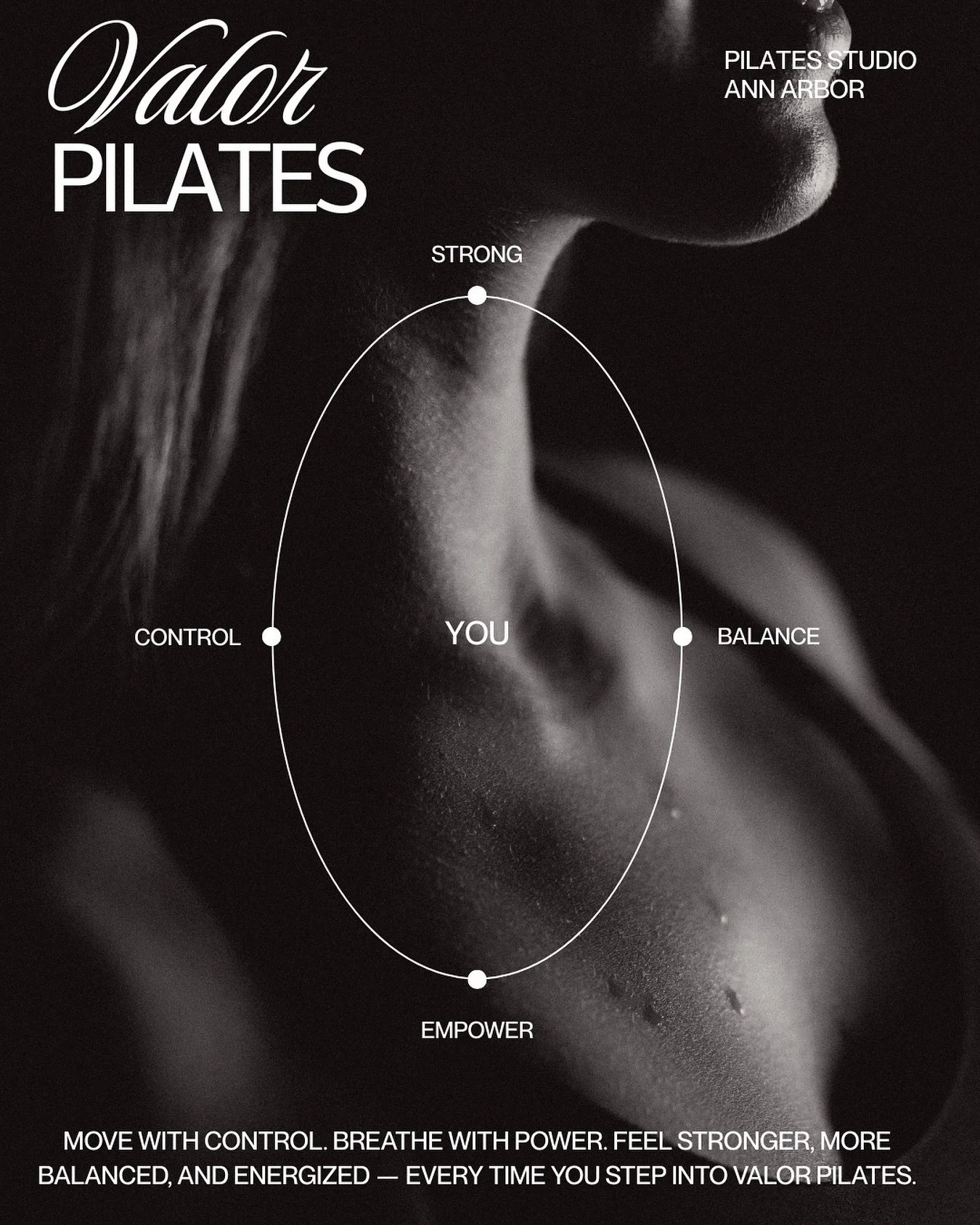 Find your strength. Breathe with intention.
Every movement at Valor Pilates connects control, balance, and power &mdash; built around you.

#ValorPilates #AnnArborFitness #MoveWithPurpose