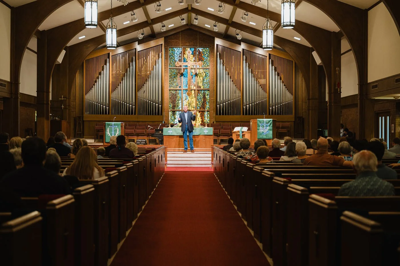 Rev. Dr. Robert Pelfrey at St. Luke's UMC Sanctuary hall