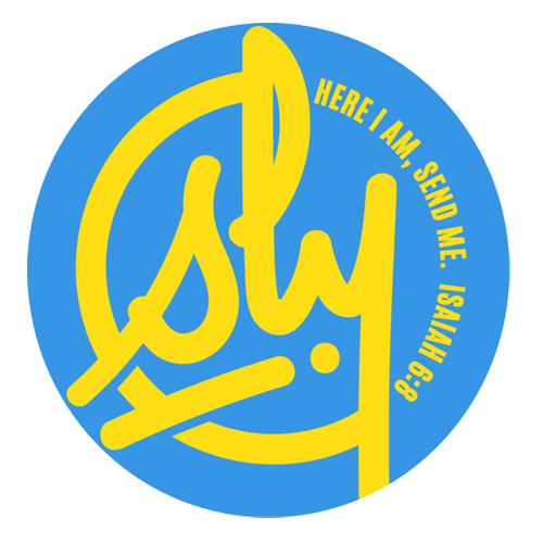 SLY Youth Ministries logo HERE I AM, SEND ME! ISAIAH 6:8