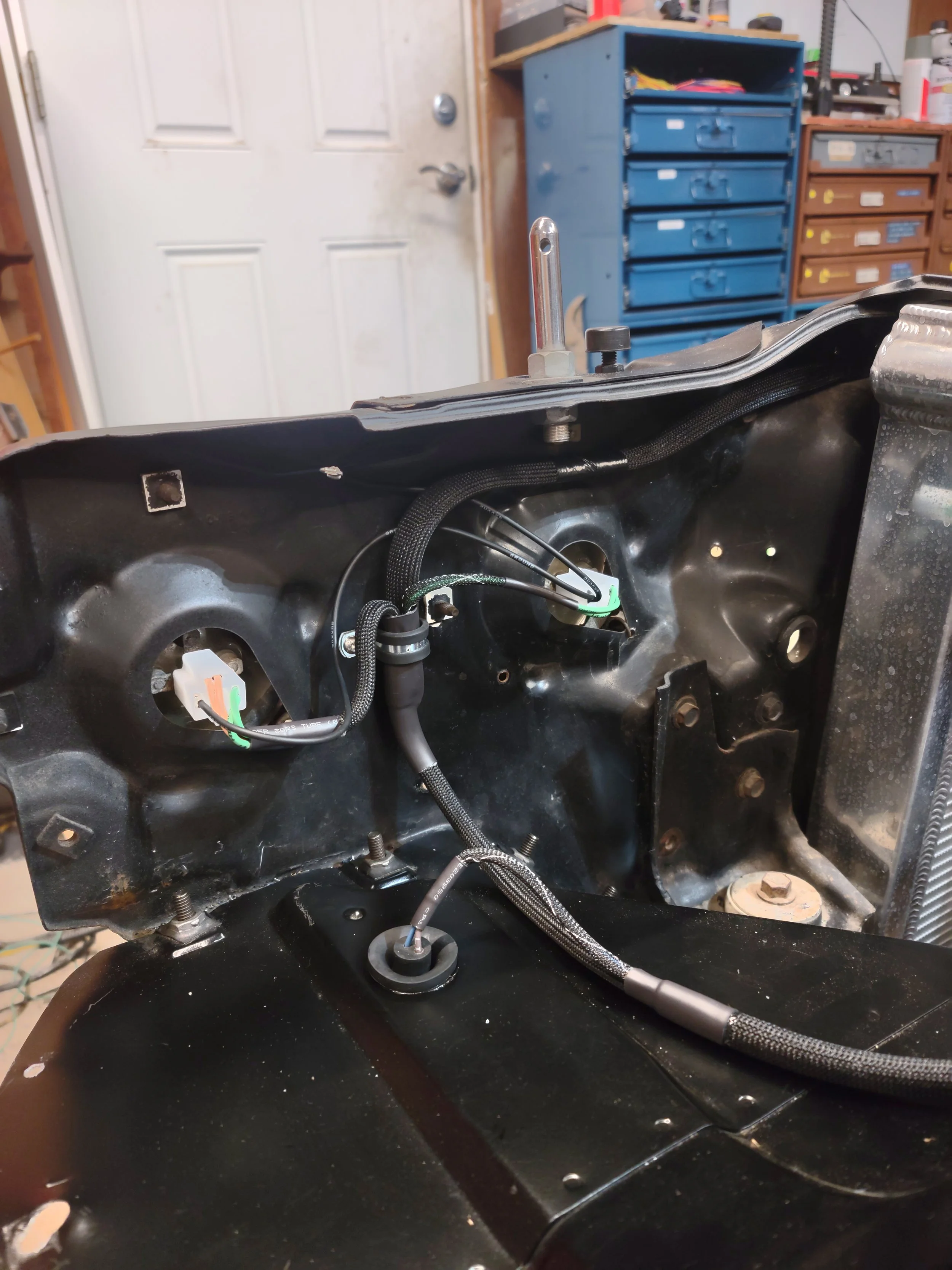 Typical headlight wiring install on a 1970 Chevelle. 